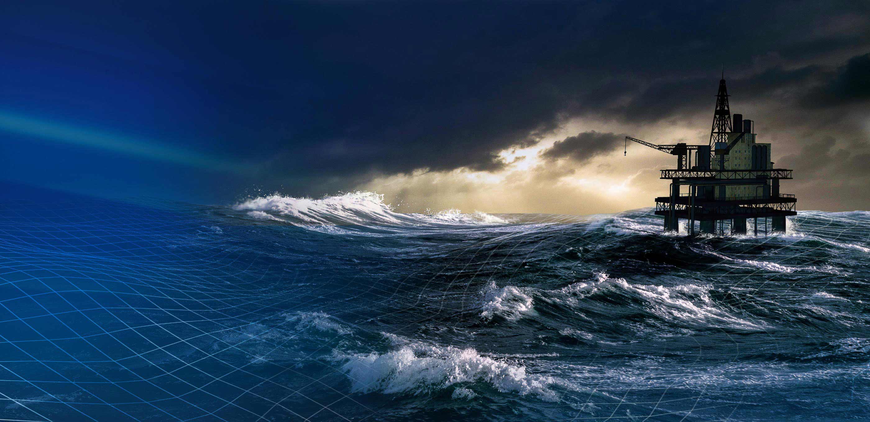 Deep Water Oil Rig on the Ocean 